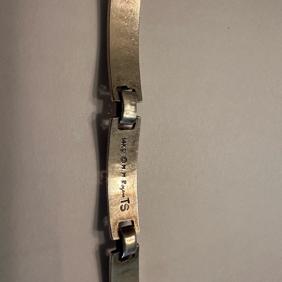 Silver 925 and Gold  14 k bracelet , with lobster clasp.7.5” - Picture 3 of 3